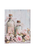 Nuvole di Stoffa Quadro canvas bottiglie con fiori, Shabby Chic 27x35 cm 2 varianti(1 unità) - Angelica Home Stabia
