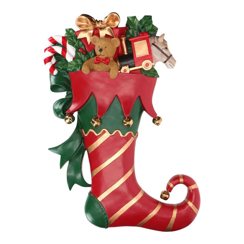 Décoration murale de Noël Timstor en résine, représentant une botte, 53,5 x 11,7 x H 78,3 cm
