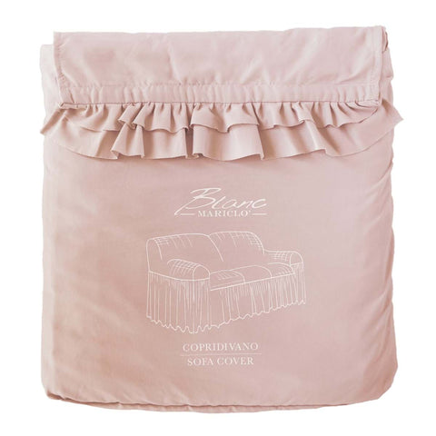 Housse de canapé Blanc Mariclò à volants 160x280x50 cm 3 variantes (1 unité)