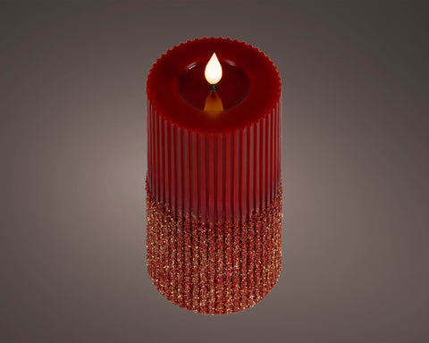 Candela a LED con stoppino e braciere in resina effetto fiamma per interni