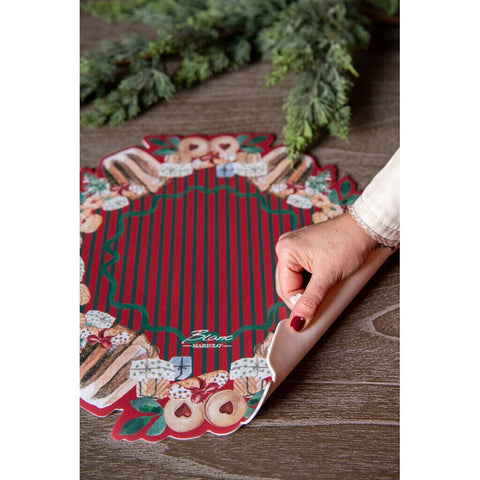 Blanc Mariclò Set of two vinyl Christmas placemats "La Pattiserie" 40x38 cm