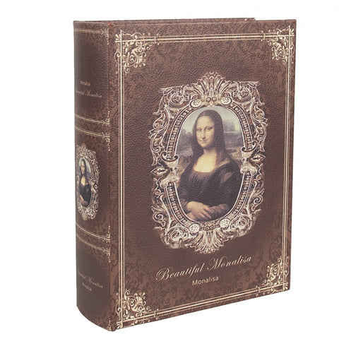 Clayre & Eef Set 3 Scatole Libri contenitori in legno Monnalisa 27x22x7 / 22x17x6 / 17x12x4 cm