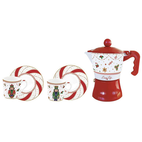 Easy Life Set de 2 tasses à café avec cafetière "Nutcracker Twist" 100 ml