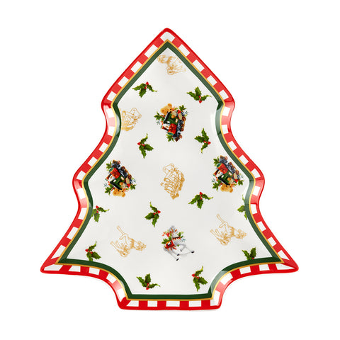 Fade Christmas Tree Tray Porcelain "Circus" 30x28 cm