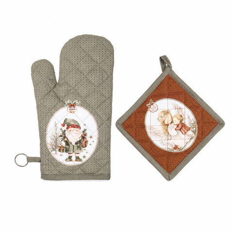 Nuvole di Stoffa Set natalizio guantone + presina 2 varianti (2 unità)