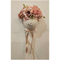Mata Creazioni Palloncino artigianale in porcellana bianca con fiori da appendere 10x8xH10.5 cm 3 varianti(1 unità) - Angelica Home Stabia