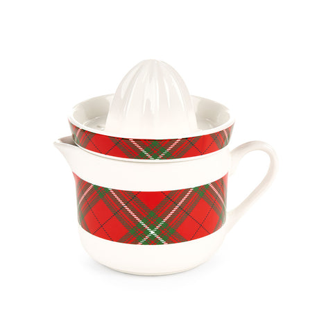 Cloth Clouds Christmas citrus juicer + porcelain cup "Christmas Card" 9.5x5 cm