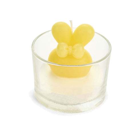 Nuvole di Stoffa Candela coniglio di pasqua in bicchiere "Rabbit PePen" D7.5xH5 cm 3 varianti(1 unità)