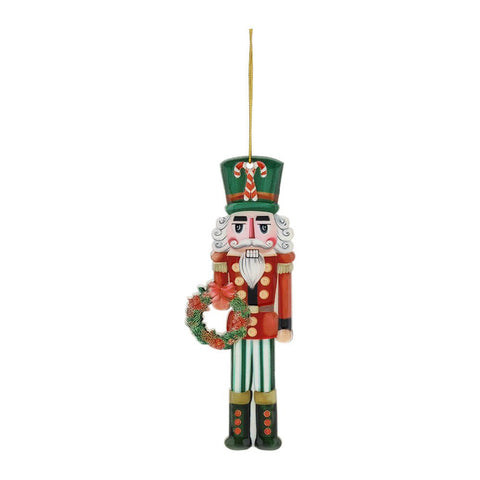 Hervit Nutcracker Soldier Decoration with Garland Christmas Tree Ornament Resin H13 cm