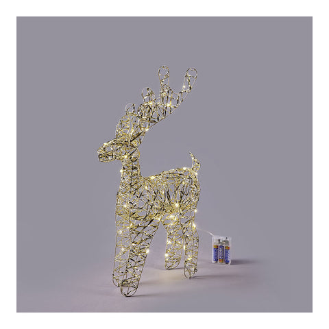 EDG Statuina di natale Renna Stripes con 50 micro led 27x13xH50 cm