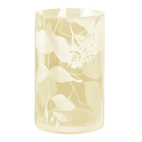 Hervit Botanic white glass vase + gift box 12xh20 cm