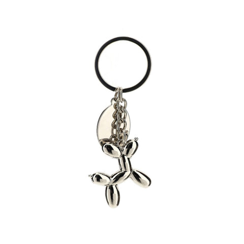 Hervit Portachiavi Cagnolino Ballon in metallo argento 3x10 cm