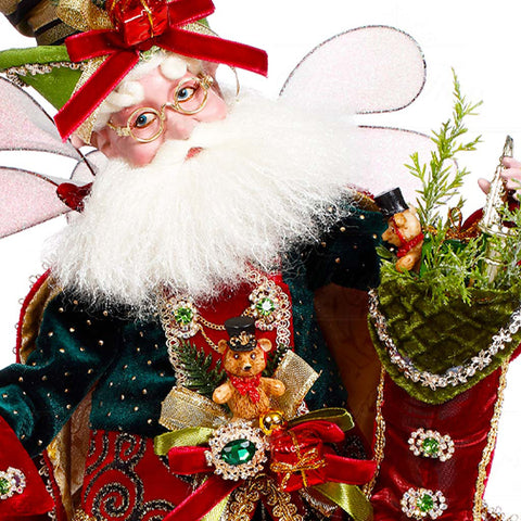 GOODWILL Mark Roberts Resin Fairy Santa Claus with stocking, handmade H53 cm