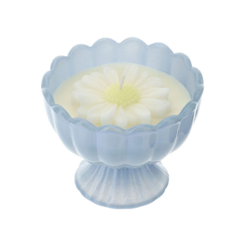 Hervit Candela Daisy blu profumazione J'Adore D9xH8 cm