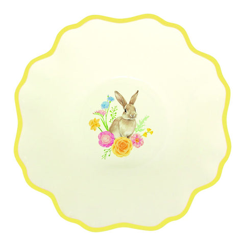 Easy Life Ciotola di pasqua in porcellana con coniglio e fiori "Tres Jolie" D12 cm