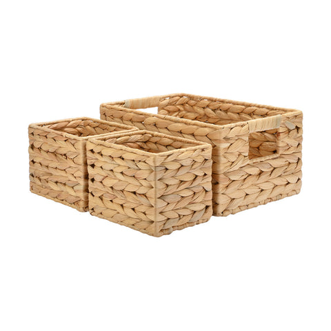 Estia Home Set 3 Cestini organizer in giacinto "Florana" 30x20xH14 cm-15x11xH12 cm