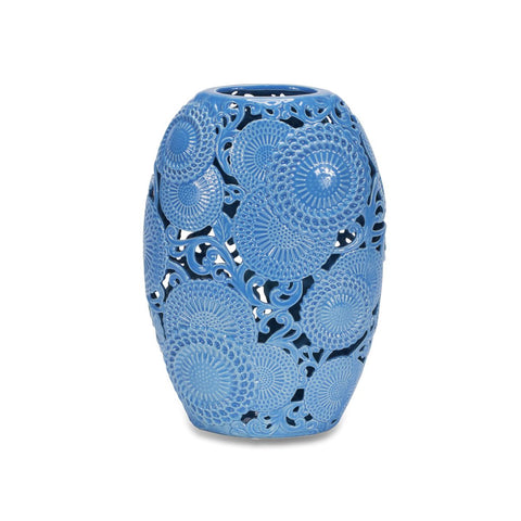 Henriette "Kyoto" perforated ceramic flower vase, sugar paper, D22xH33 cm