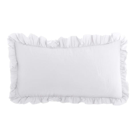 Blanc Mariclò Lot de 2 taies d'oreiller blanches à volants « Gala Acquarello », 50 x 80 cm