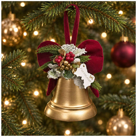Fiori di Lena Campanella in metallo oro per albero di natale H20 cm