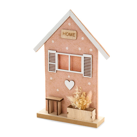Nuages ​​en tissu, maison en bois et feutre 15x4x21 cm, 2 variantes (1 unité)