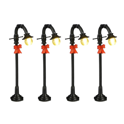 Luville Set de 4 lampes LED en plastique noir 3,5x2xH9,5 cm