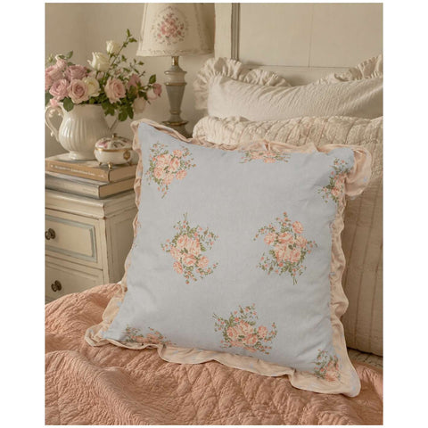 L'Atelier 17 Coussin décoratif en coton avec volant "Charlotte" 45x45 cm 2 variantes (1 unité)