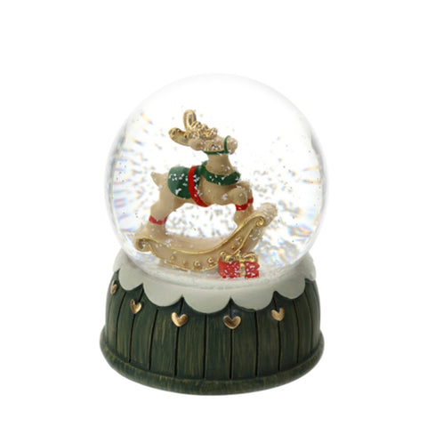 Hervit Resin Snow Globe with Reindeer 6.5xH8.5 cm