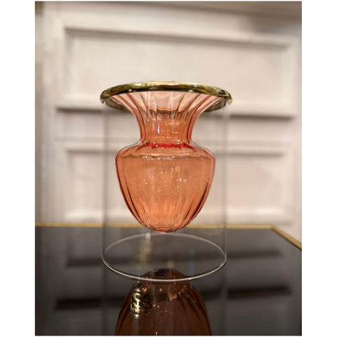 Chiaraela Vaso cilindro grande in vetro lucido rosso "Elegance" D12xH15.5 cm