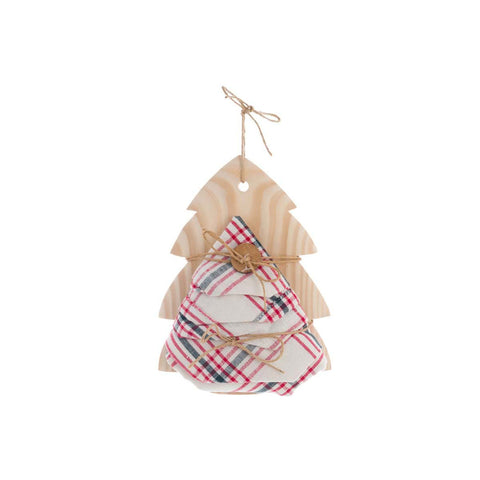 Blanc Mariclò Canovaccio con decoro in legno albero di Natale "Magia Tartan" 40x70 cm 2 varianti (1 unità)
