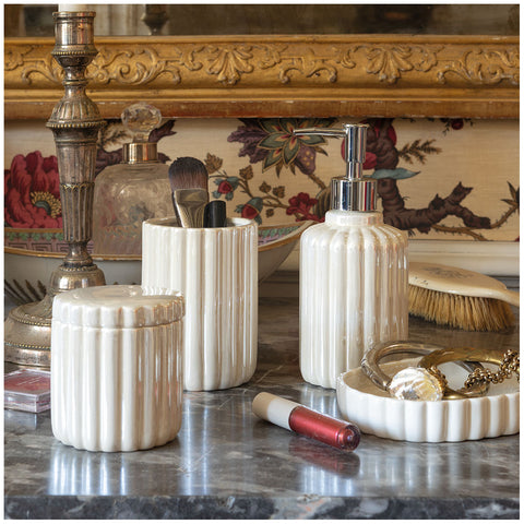 Mathilde M Pearlescent Ceramic Soap Dispenser "Éclat Nacré" D7.5xH18 cm