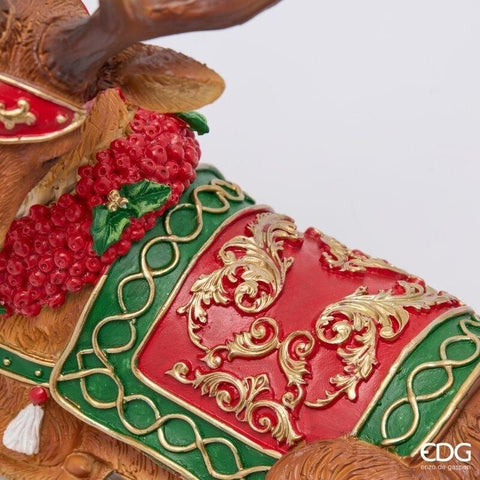 EDG Décoration renne figurine de Noël 23,5x13,5xH24 cm