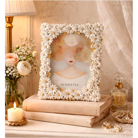 Henriette Portafoto Millefiori bianco/oro "Ostuni" 17.5x23cm(13x18cm)