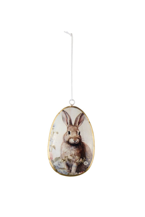 Nuvole di Stoffa Uovo di pasqua in latta coniglio "Rabbit PePen" 7xH10 cm 4 varianti(1 unità)