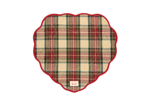 Nuvole di Stoffa Set due tovagliette a cuore natalizie 40x42 cm