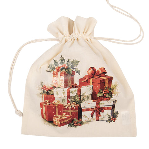 Clayre & Eef Sacchetto regalo natalizio tessuto 21x1xH25 cm