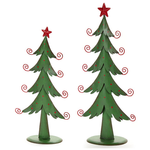 Nuvole di Stoffa Set 2 Alberi in metallo anticato "Bear Wonderland" H25/31 cm