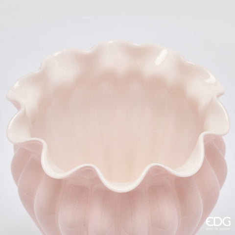 Edg Enzo de Gasperi Vaso Fleur portafiori in vetro rosa D23xH27 cm