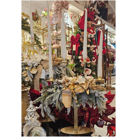 Bougeoir de Noël haut 4 lumières Lena's Flowers L40xH50 cm