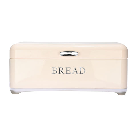 Estia Home Scatola Portapane rétro in metallo crema "Epoque" 42.5x25.3xH18 cm