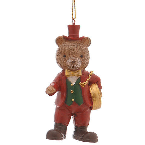 Décoration ours de Noël Vetur en résine H10 cm 2 variantes (1 unité)