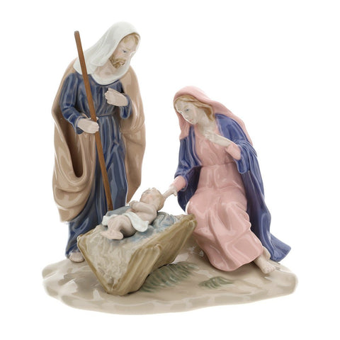 HERVIT Décoration de Noël Nativité Sainte Famille H18 cm