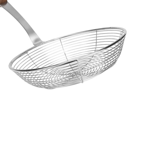 Estia Home Passoire de cuisine en acier inoxydable et bois 18x44 cm