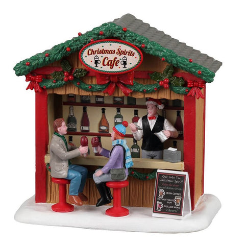 LEMAX Hot Drinks Kiosk "Christmas Spirits Cafe" in resin H12.8 x 12.8 x 7.8 cm