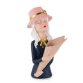 Henriette Statuina decorativa Emma portafiori in resina "Majorette" 15xH32 cm - Angelica Home Stabia