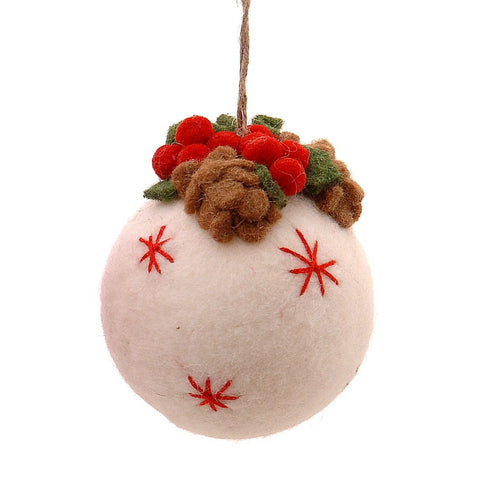 Boule de Noël en tissu Vetur D16 cm 2 variantes (1 unité)