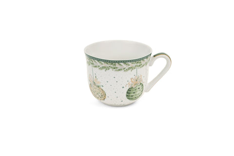 Nuvole di stoffa Tazza natalizia "SILENT GOLD" in ceramica verde 370 ml 2 varianti (1 unità)
