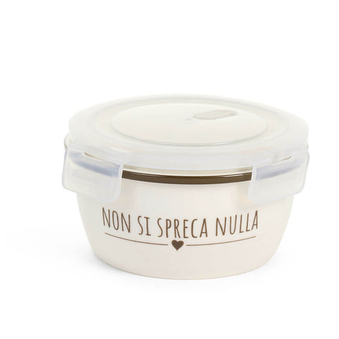 Nuvole di Stoffa Contenitore in ceramica con tappo "Non si spreca nulla My Home" 13x13x6 cm