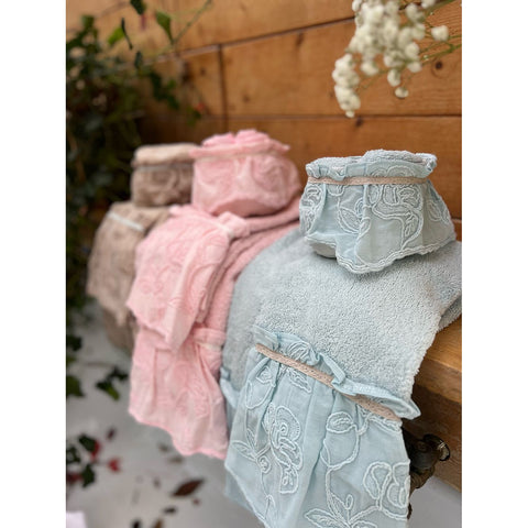 L'Atelier 17 Set of four cotton washcloths "Se Son Rose" Shabby Chic 30x30 cm 6 variants