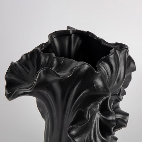 Eurolamp Vaso portafiori in ceramica nero 24x21xH21,3 cm