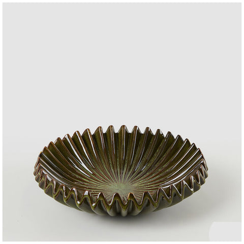 EDG Enzo De Gasperi Piatto Decorativo Raggiera in ceramica verde D29xH8 cm